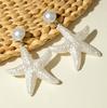 Shell jewelry, simple pearl earrings, geometric scallop conch earrings earrings wholesale