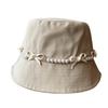 Pearl Bow Wide Brim Fisherman Hat For Summer Sun Protection Stylish Women Accessory