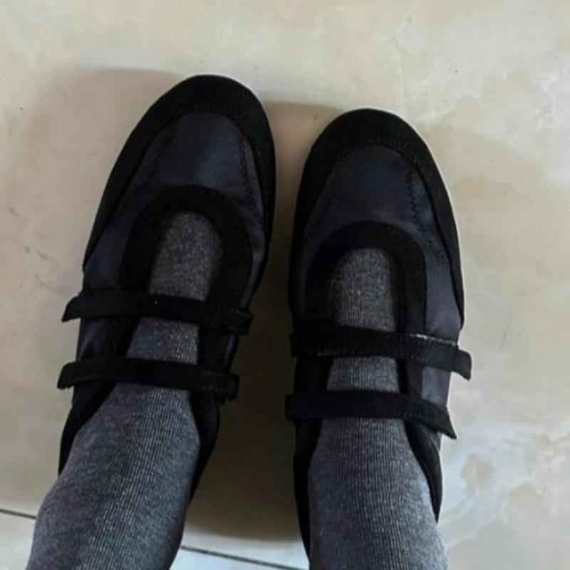 

Модная винтажная французская женская обувь Весна Новые круглые туфли на плоской подошве Модные туфли Мэри Джейн Универсальная женская повседневная обувь Противоскользящие балетки 35