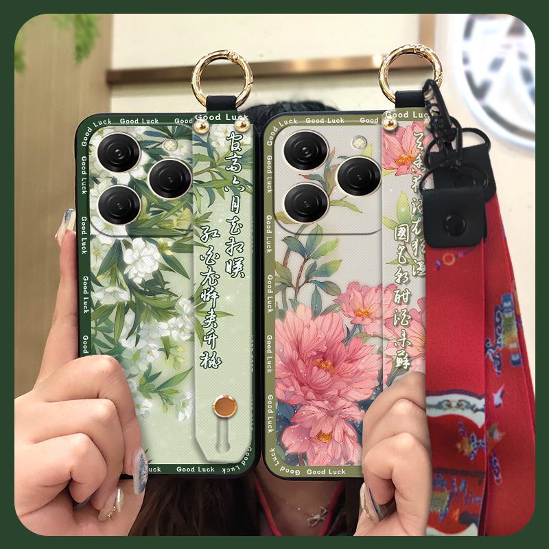 Durable Back Cover Phone Case For Tecno Spark20 Pro/KJ6 Shockproof Waterproof Fashion Ring Phone Holder Chinese style