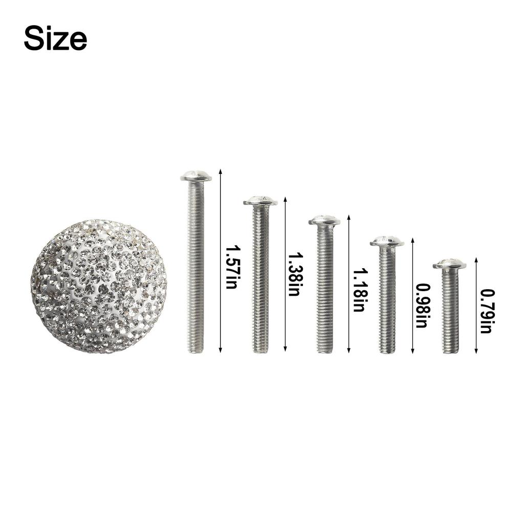 Door Handle Handles Wardrobe 2Pcs Pink Rhinestone Ball Shape Bright Red Door Handles Drawer Handles Glitter Lake Blue