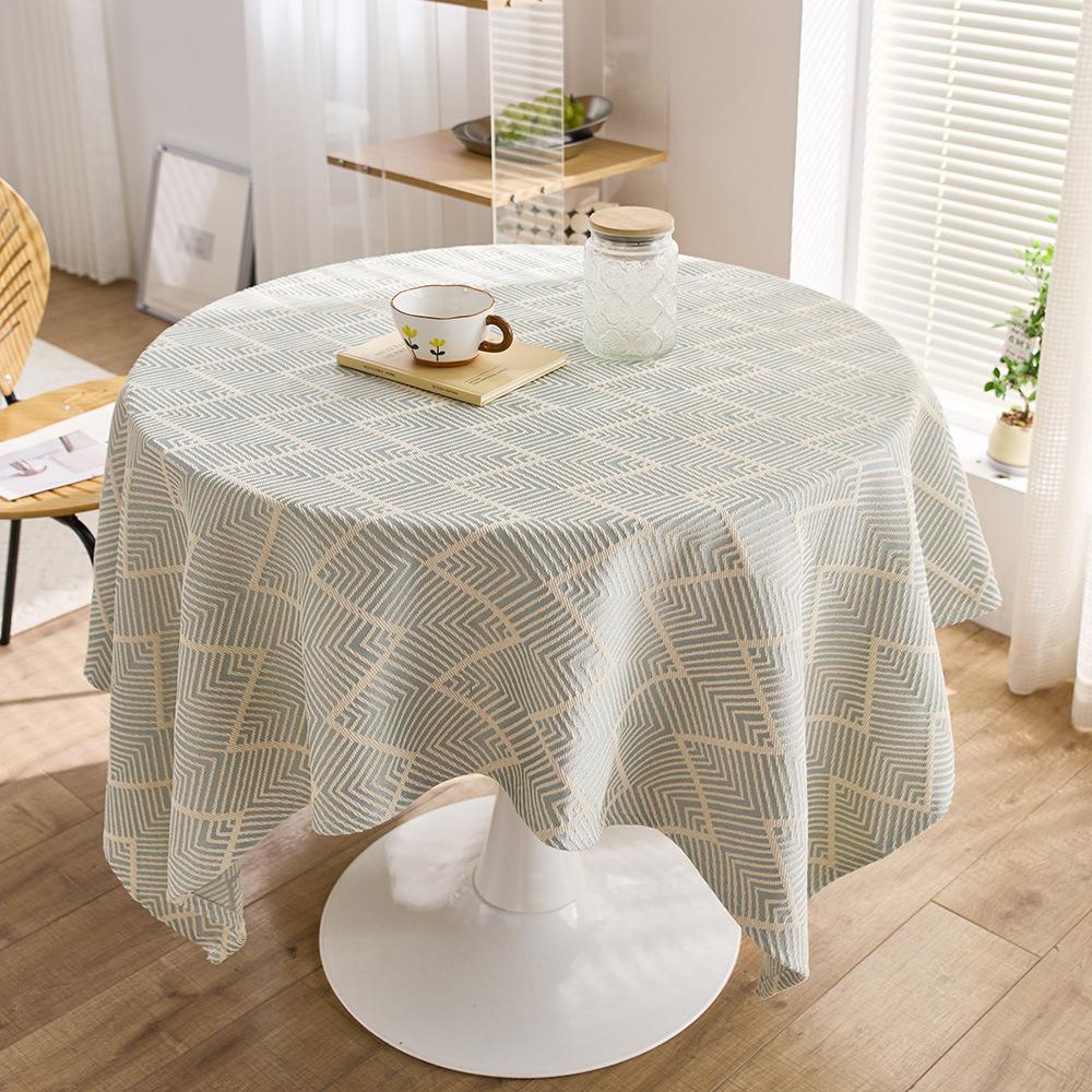 Wave Three-Dimensional Jacquard Cotton And Linen Coffee Table Tablecloth Small Fresh Thickened Simple Dining Table Tablecloth