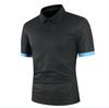 Male Casual Polo Shirts Fashion Contrast Color Design Turn-down Collar Comfortable Tops Slim Fit Short Sleeve Tees