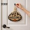 Handmade Hemp Rope Plaque Skeleton Hand Door Welcome Sign, Halloween Pumpkin Bat Pattern Decor, Vintage Lace Texture Sign Wall Hanging Plaque,