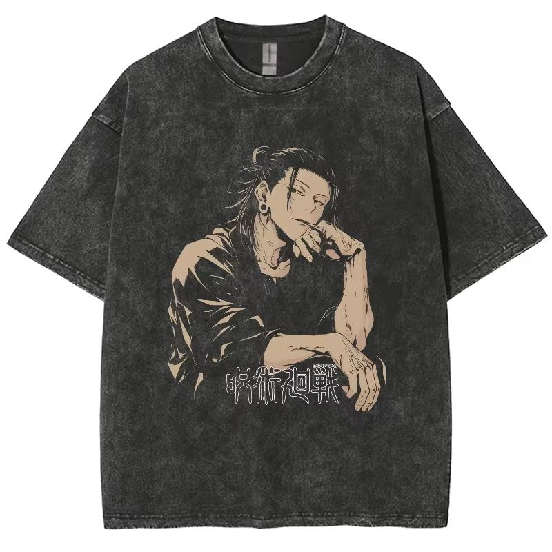 Gojo Satoru Mens Anime Jujutsu Kaisen Summer Harajuku TShirt  Cotton Fitness Vintage Street Women Casual Short Sleeve