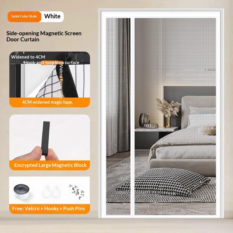 Magnetic Screen Door Thicker Mesh,Reversible Wide Left Right Side Opening Fits Door Heavy Duty Mesh French Bug Door Screen Closure for Sliding Patio