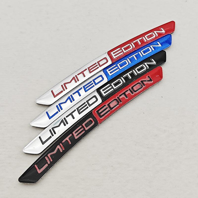 4pcs Aluminium Logo LIMITED EDITION Emblem Car Wheel Hub Stickers Tire Rim Decorative Strips Auto Exterior Universal Accessories