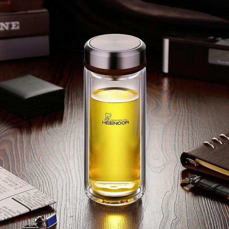 Heenoor Double-Layer Glass Mug for Men