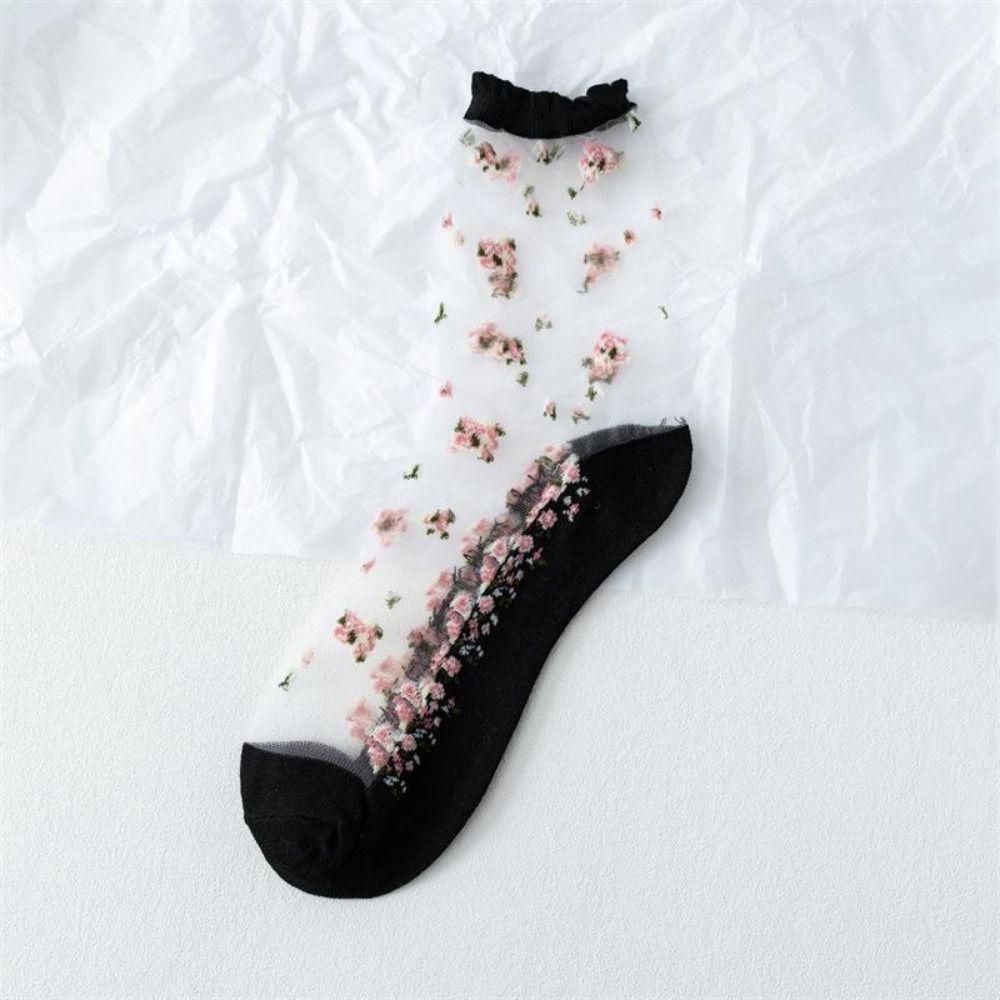 Transparent Crystal Glass Silk Socks Silk Short Socks New Lastic Socks
