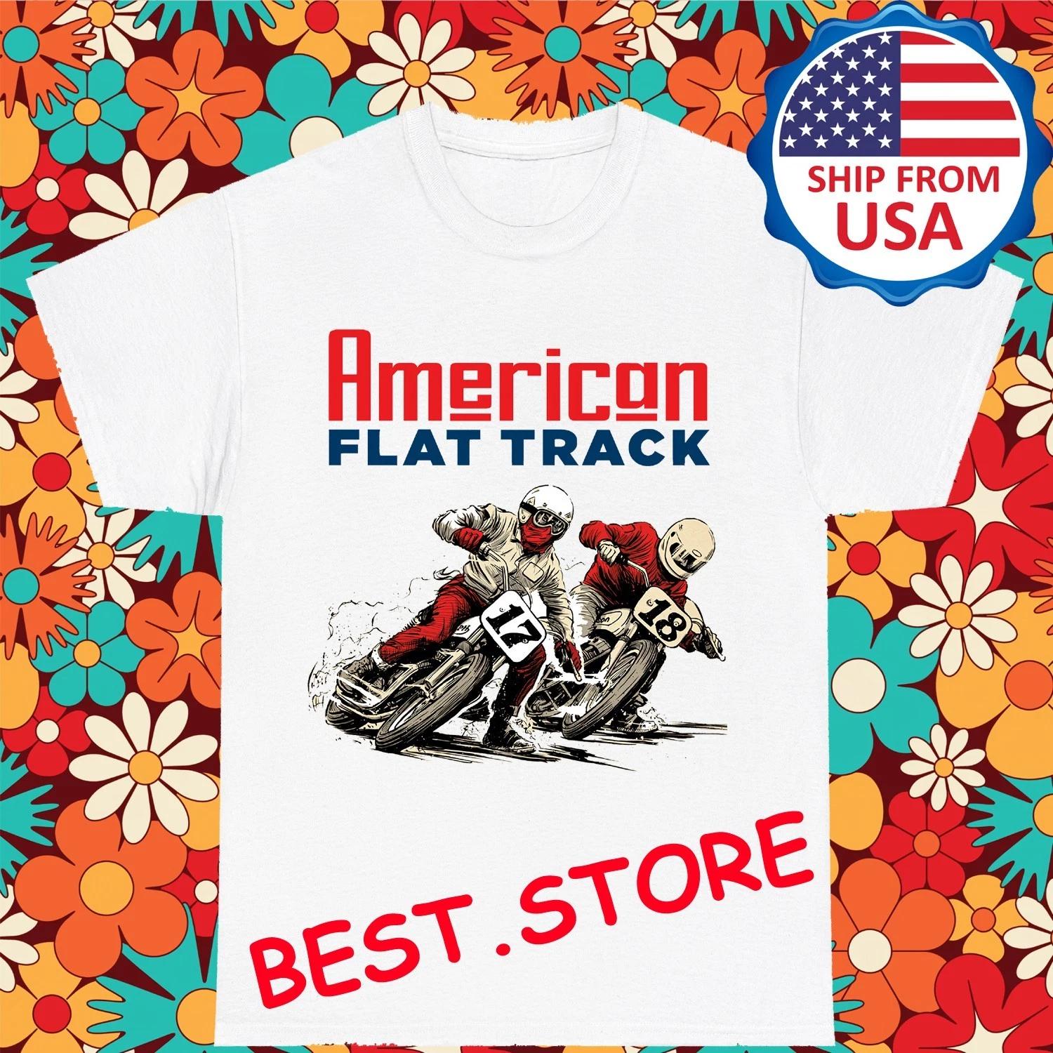 AMA American Flat Track Motocross Men s White Size S-5XL L