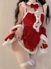 Christmas Sexy Lingerie  Dress Cosplay Santa Costumes Red White Short Skirt Fun Clothing Elegant Role Playing Outfit Garment