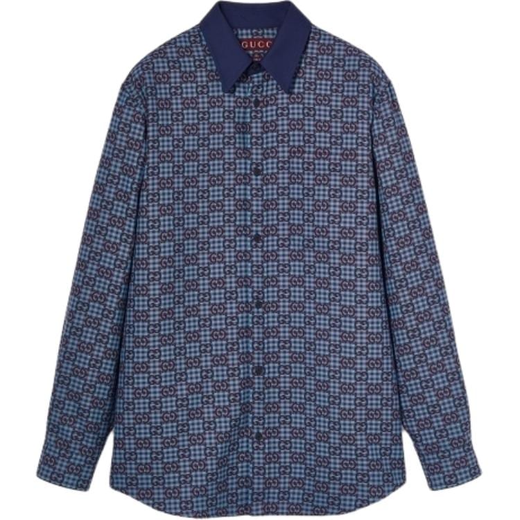 GUCCI Gg Vichy Cotton Wool Jacquard