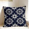 Nordic Dark Blue Nautical Collection Pillow Cover  Vintage Pillow Case For Sofa Couch Bed Living Room  Cushion Cover Gift Idea