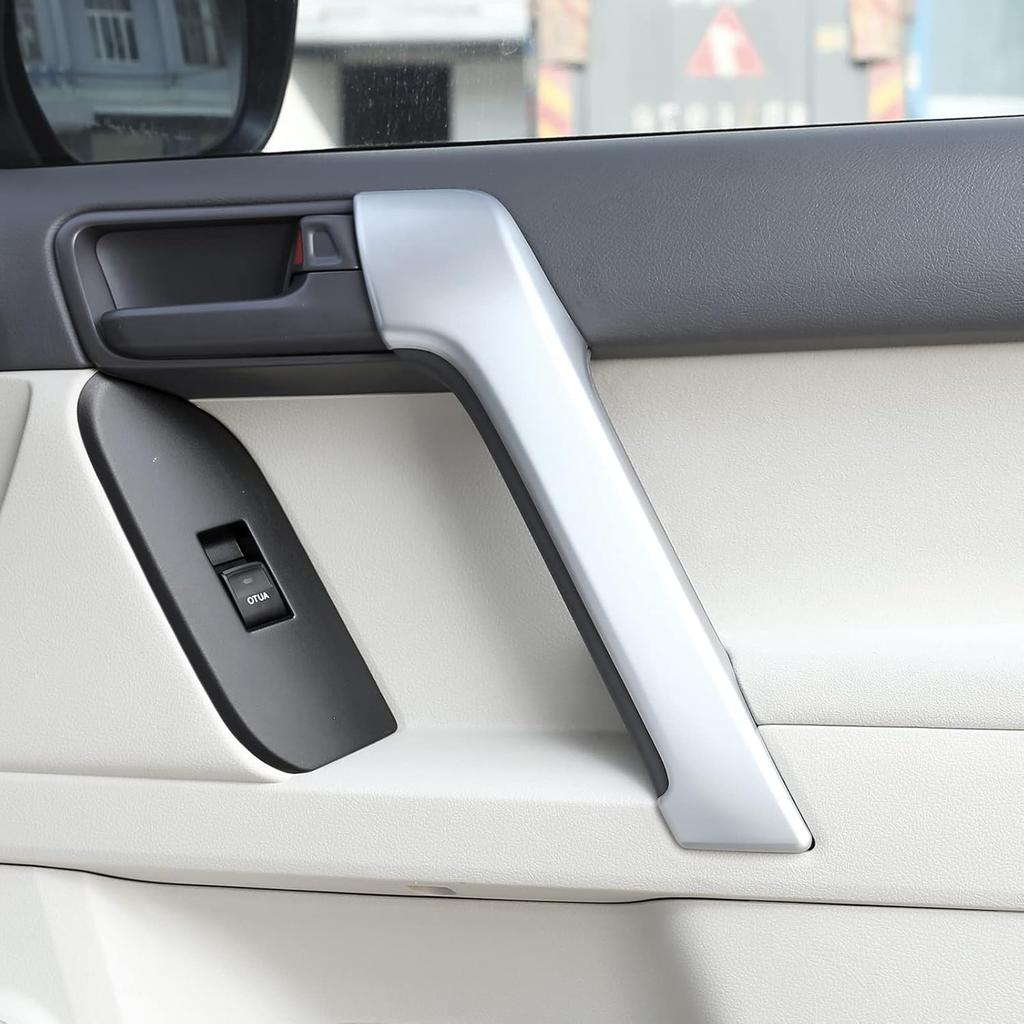 ABS Garniture de poignée de porte intérieure de voiture 4 pièces Compatible pour Toyot@ Land Cruiser Prado FJ150 150 2010 2011 2012 2013 2014 2015 2016 2017 2018 2019 Intérieur de voiture