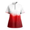 Women's Short Sleeved Printed V-neck Buttonable Side Slit Top T-shirt