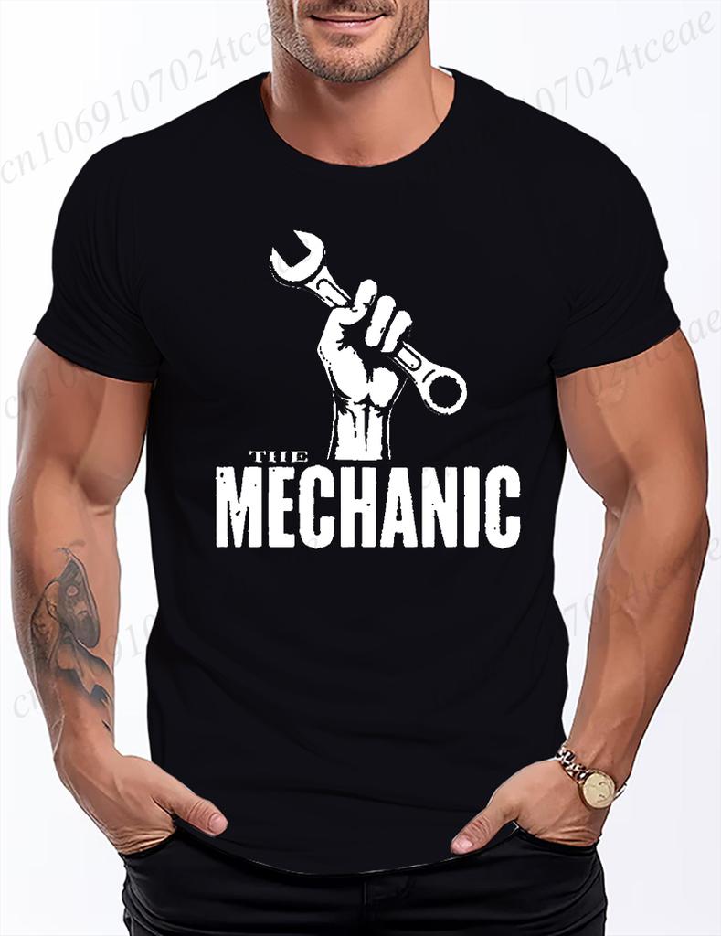 Męska Koszulka 3D z Motywem Mechanika Samochodowego Retro Wzór Naprawy Maszyn Krótki Rękaw Swobodne i Modne Streetwear