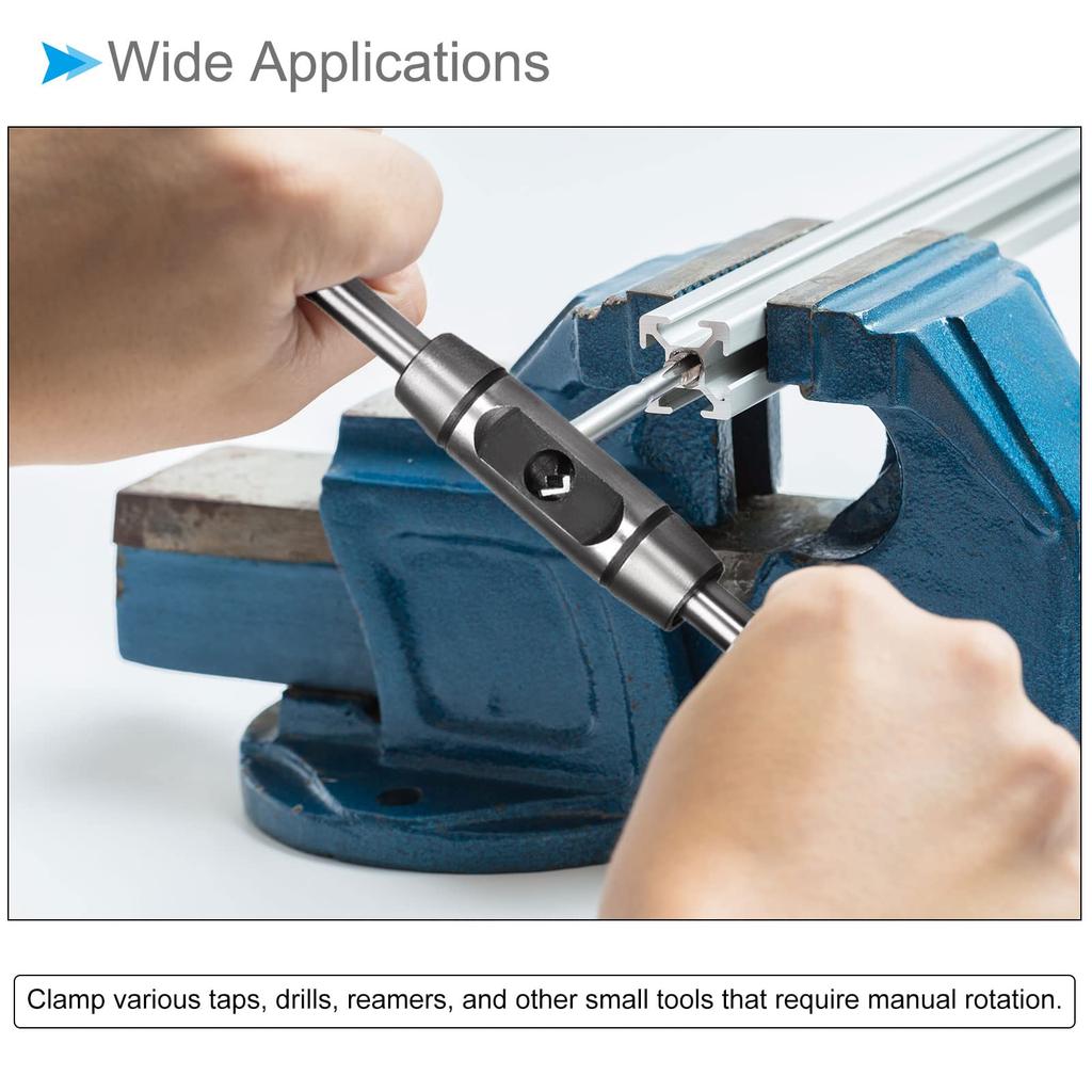 CoCud Tap Wrench Fits Tap Wrench Steel Adjustable Reaming Tapping Hand for Tap Operations Handle, M6-M14 Handles, Handle, Die-Cast Body, Open-End