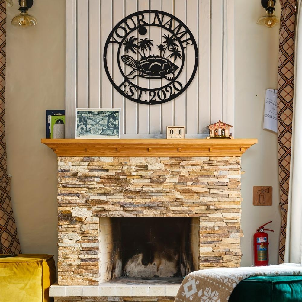 Metal Wall Art Turtle Sculpture Home Decor Black Personalized Plaque Beach Villa Gift