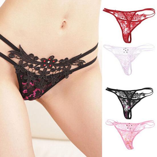 Dámské sexy krajka dutá tanga G-string kalhotky kalhotky kalhotky spodní prádlo spodní prádlo