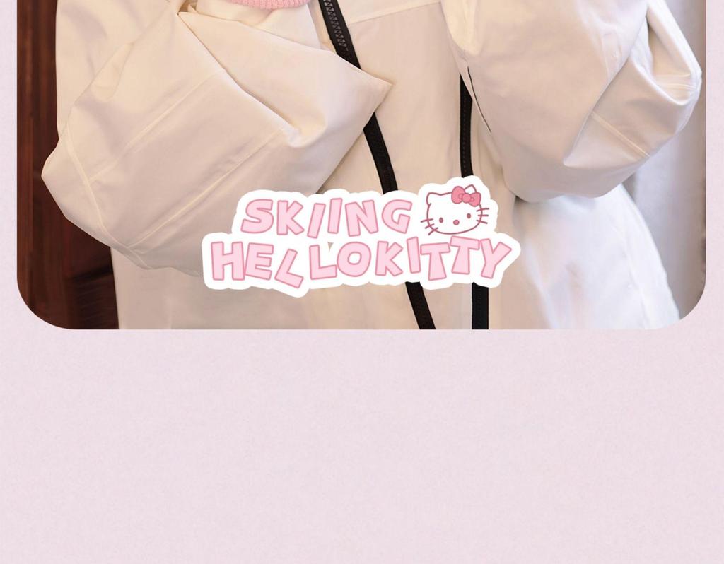 Sanrio Hello Kitty Women's Winter Ski Gloves - Thick Fleece, Warm Cotton, Touchscreen Compatible, Ideal for Riding & Cycling