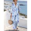 New European and American Style Sleeveless Digital Print Wide-Leg Pants Set Women's Summer Casual Fashion Two-Piece Trendy Style