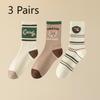 3 Pairs of Women Retro Trend Assorted Cartoon Letter Diamond Sports Warm Sweat Absorption Tube Socks