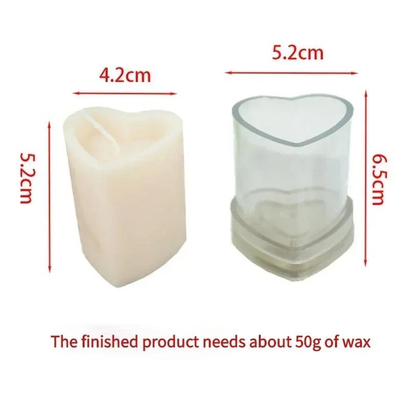 New 3D Columnar Love Shape Cute Heart-shaped Column Candle Mold Making DIY Crafts Handmade Aroma Arts Supplies Birthday Gift