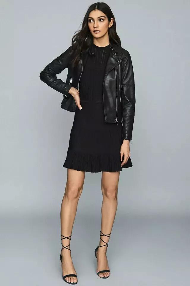 Genuine Lambskin Leather Jacket Women Black Handmade Stylish Biker Motorcycle