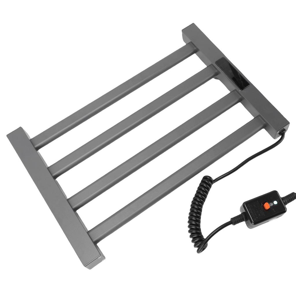 4 Towel Warmer Rack Smart Touch Control Wall Mounted Towel Heater Rack for Bathroom Gray Right Line 45x35cm