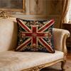 2D Gedruckte Luxus Union Jack Kissenbezug Vintage Barock Gold Effekt Weicher Dekokissenbezug Für UK Heimdeko Geschenk