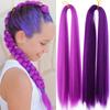 2Pcs Purple Hair Extensions Wig for Braiding 14inch Straight Purple Jumbo Braids Hairpiece for Kid&Women Daily Cosplay Party Use