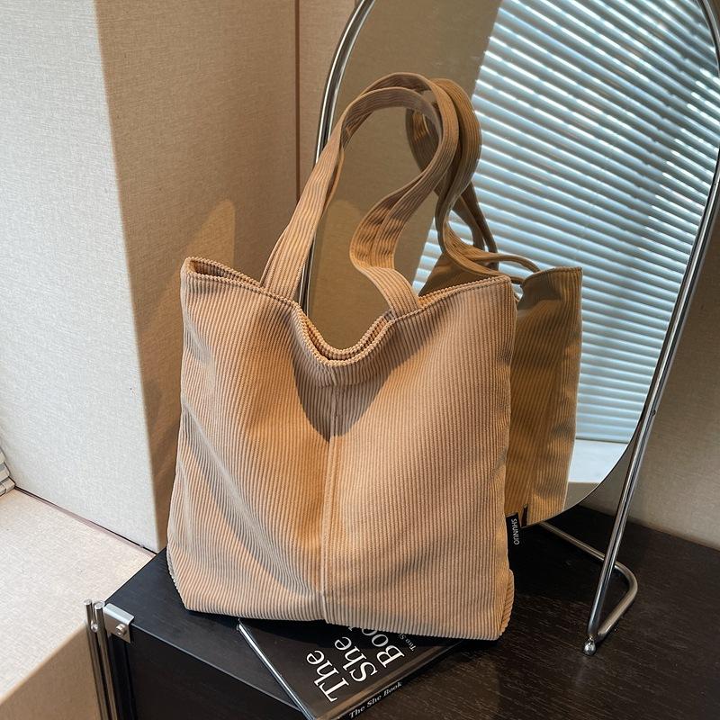 Large Capacity Tote Bag Women's Solid Color Shoulder Bag