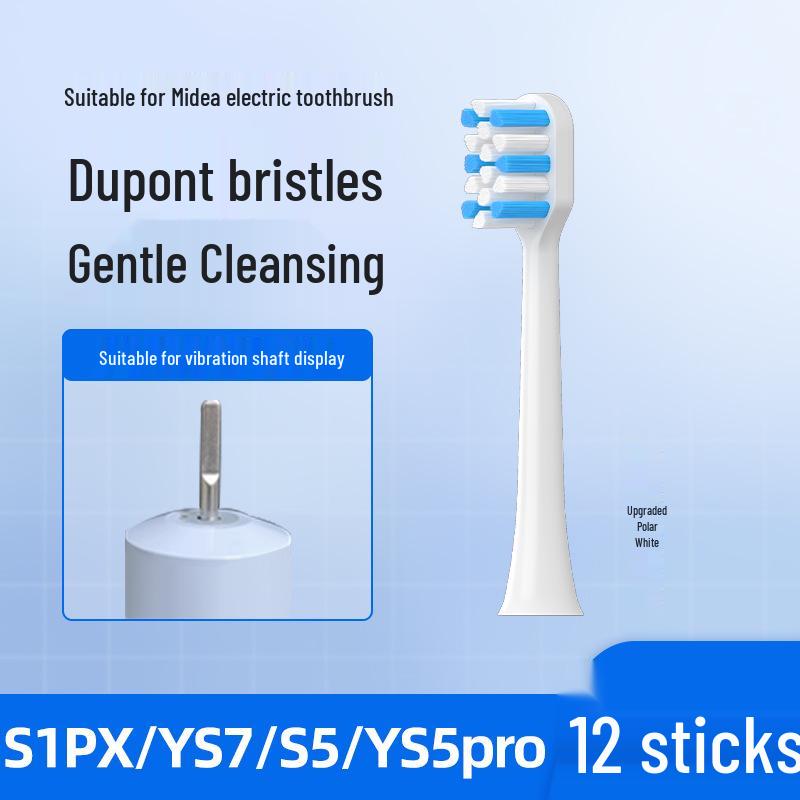 Replacement Soft Bristle Brush Head for Midea S1PX/S5/S1P/SS Electric Toothbrush (MC-AJ0101/02)