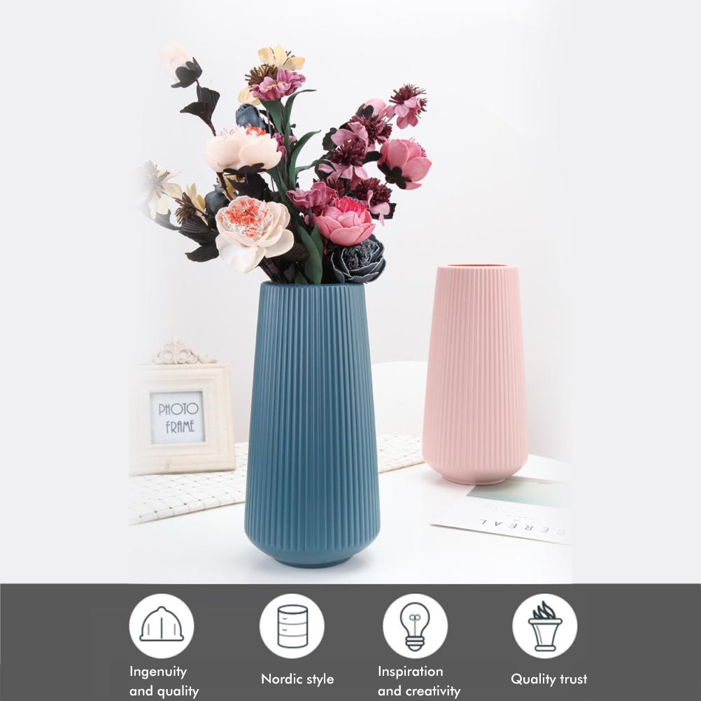 Plastik Çiçek Vazosu Modern Dekoratif Çiçek Vazosu Ev Oturma Odası Masa Dekoru için