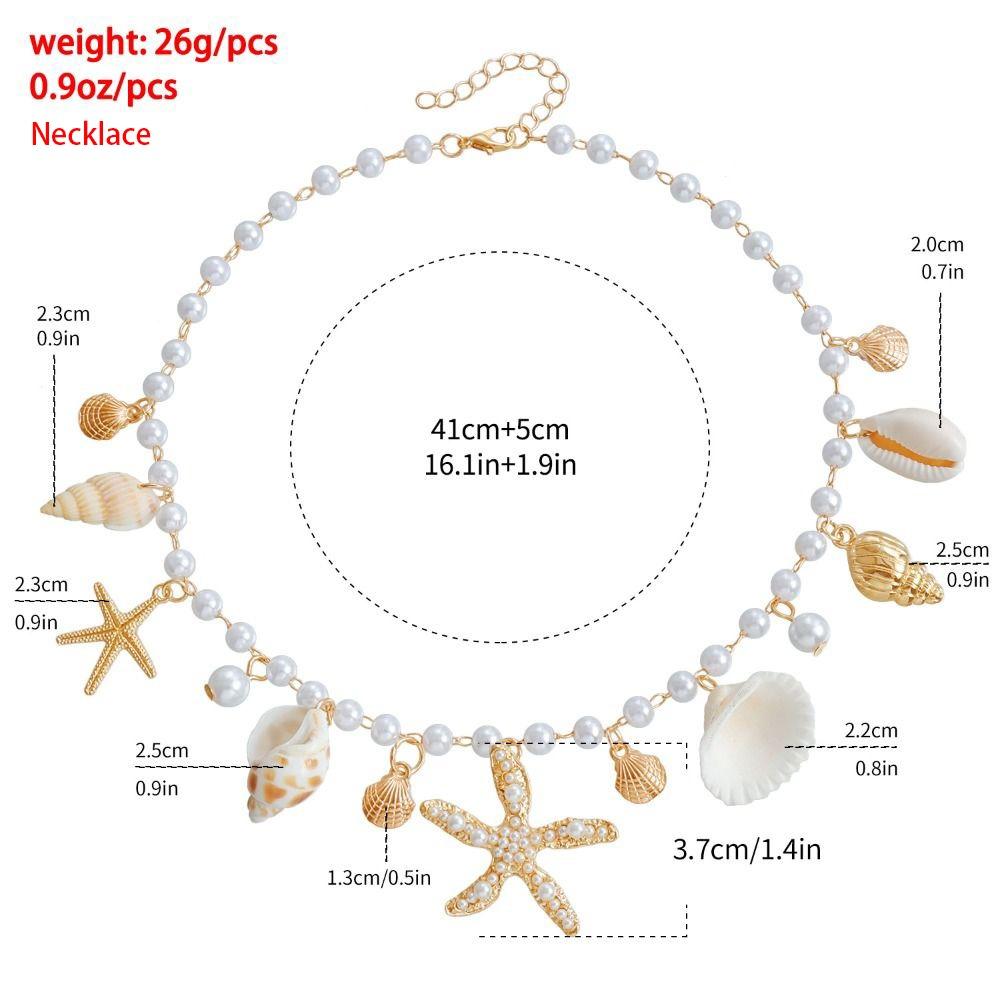 Sea Star Body Chain Imitation Pearl Shell Waist Link Summer Jewelry Accessories  for Women