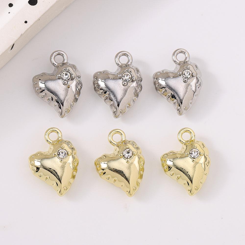 5pcs 14*10mm Alloy Love Heart Charms Pendants for Jewelry Making DIY Earrings Bracelet Necklace Accessories Supplies