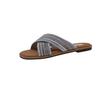 Bohemian flat-bottomed woven cross-strapped slippers for women's summer wear 2025 new design niche cool slippers for women
