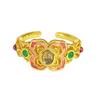 Blind Box Court Style Dopamine Enamel Dripping Oil Medieval Opening Ring Flower High Sense Ring