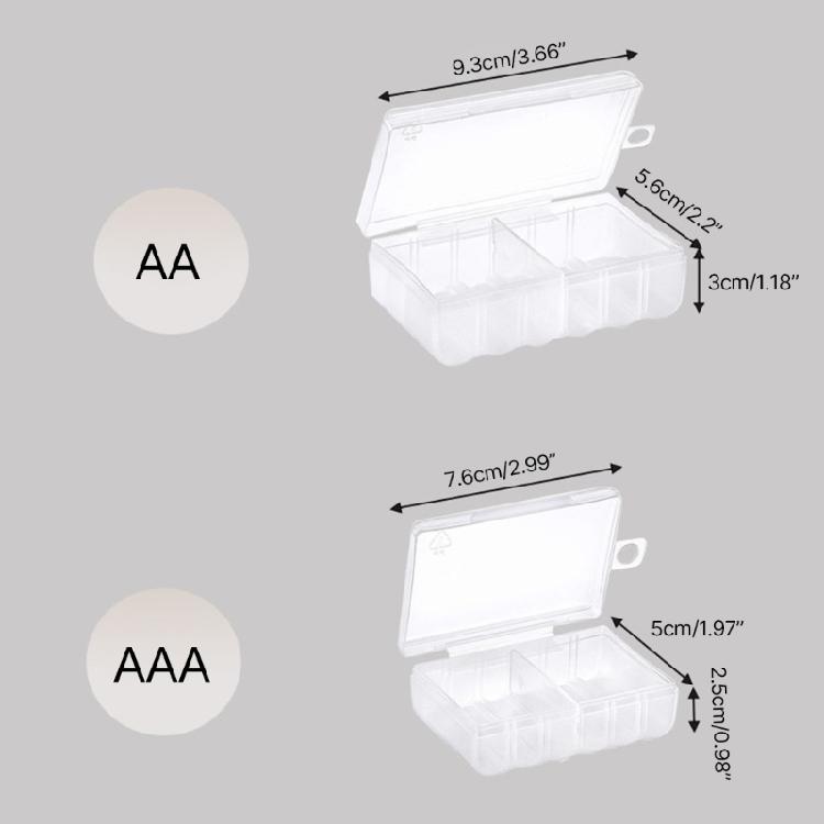 Lightweight Battery Holder Case for AA/AAA Battery Storage Box for Traveling