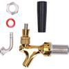 Gold Beer Tap Keg Faucet Adjustable Stainless Steel Brass for 9/12 Caliber Capillaries Connecting,for Bars, Hotels, Restaurants, Home Brew