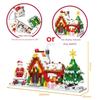 Latest Small Blocks Fun Christmas Tree Goods Music Box Santa Claus Construction Blocks Toy Adults Present Xmas New Year Girl  Yg