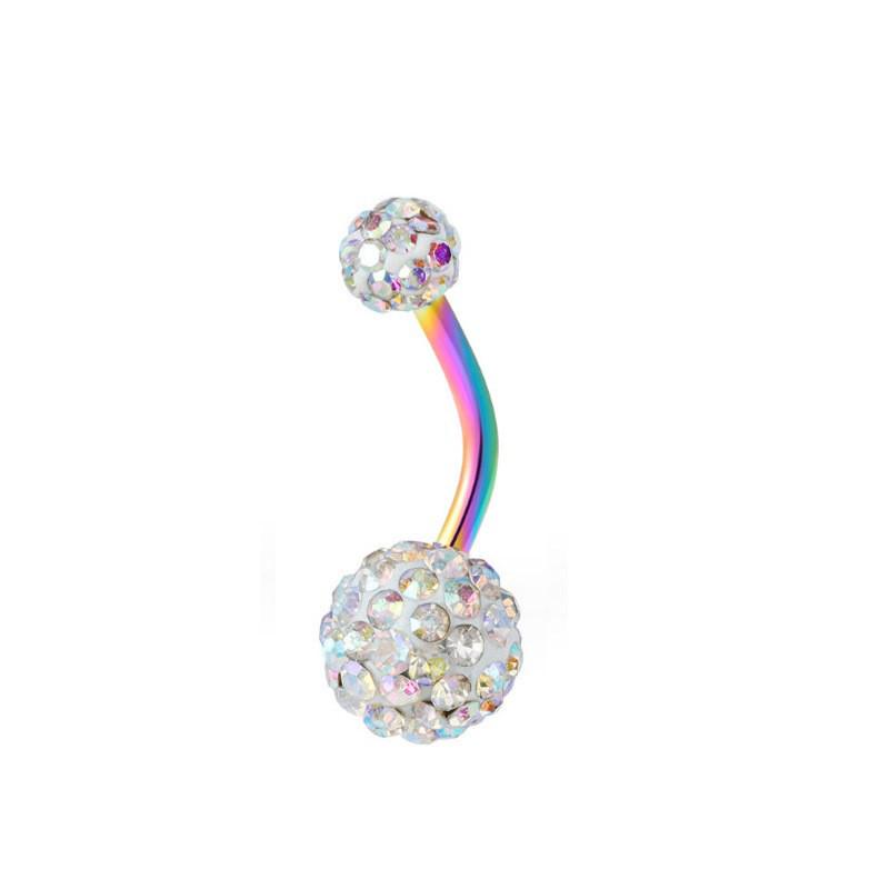 Hot Sale Polymer Clay Belly Button Ring with Diamond Ball