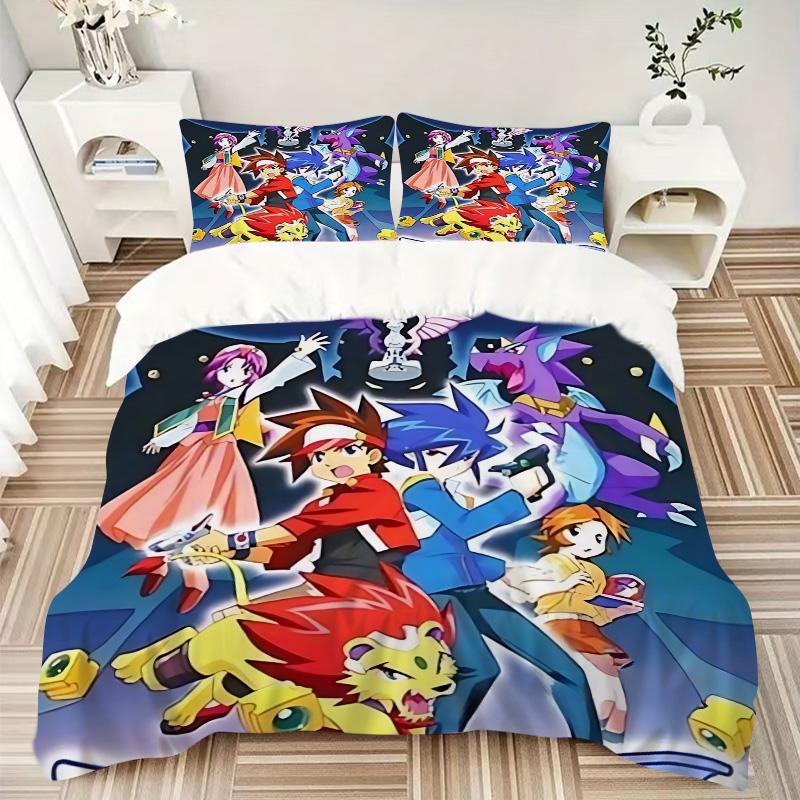 Bakugan Battle Brawlers Print 3Pcs Bedding Set,Duvet Cover with 2 Bedro,Pillowcase Home Birthday Gift