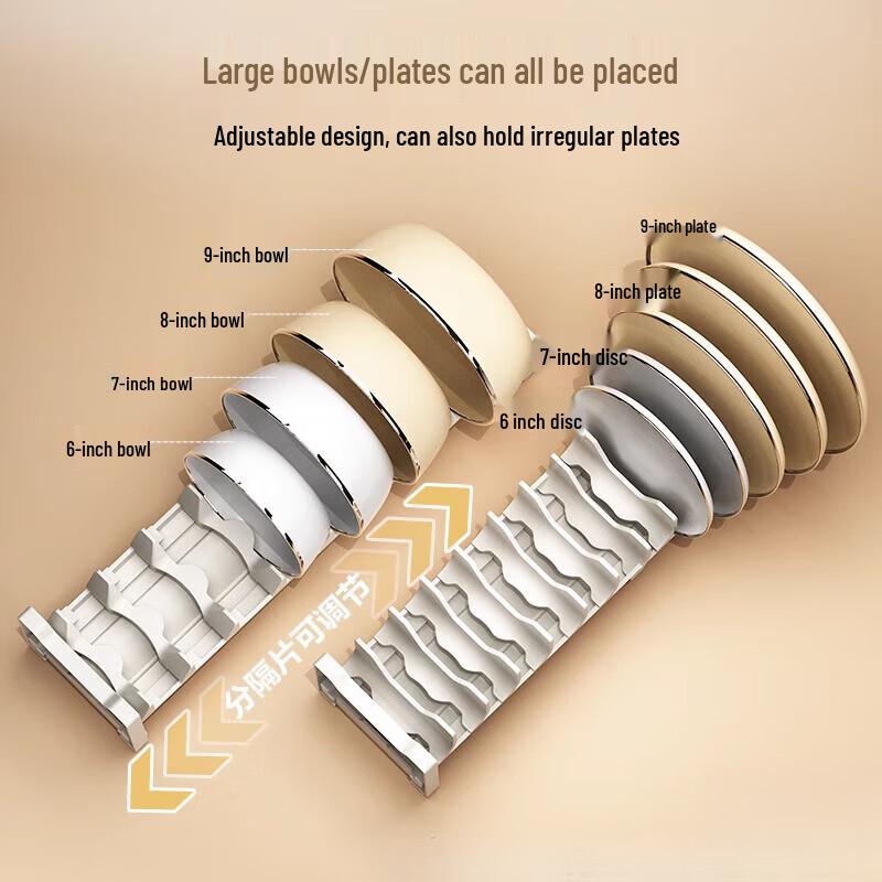 5-Piece Kitchen Drawer Dish & Bowl Organizer