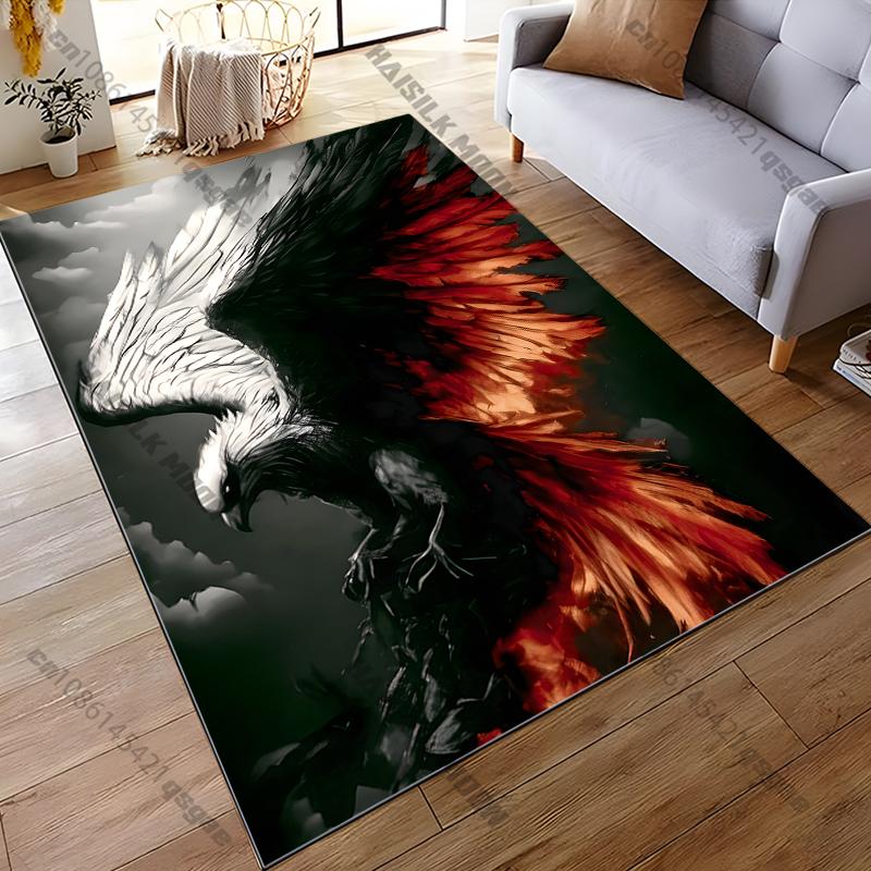 

15 Size Black and White Eagle Pattern Rug Carpet for Living Room Bathroom Mat Creative Doormat Carpet for Bedroom 40x60cm