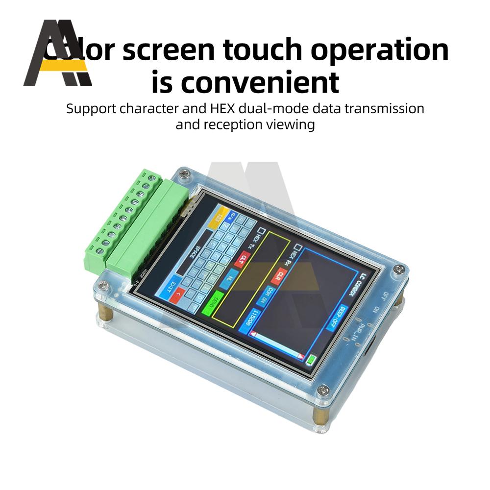 Portable RS485 RS232 TTL Serial Port Debugger with 2.8 Inch Color Touch Screen and Built-in Battery for Industrial Communication