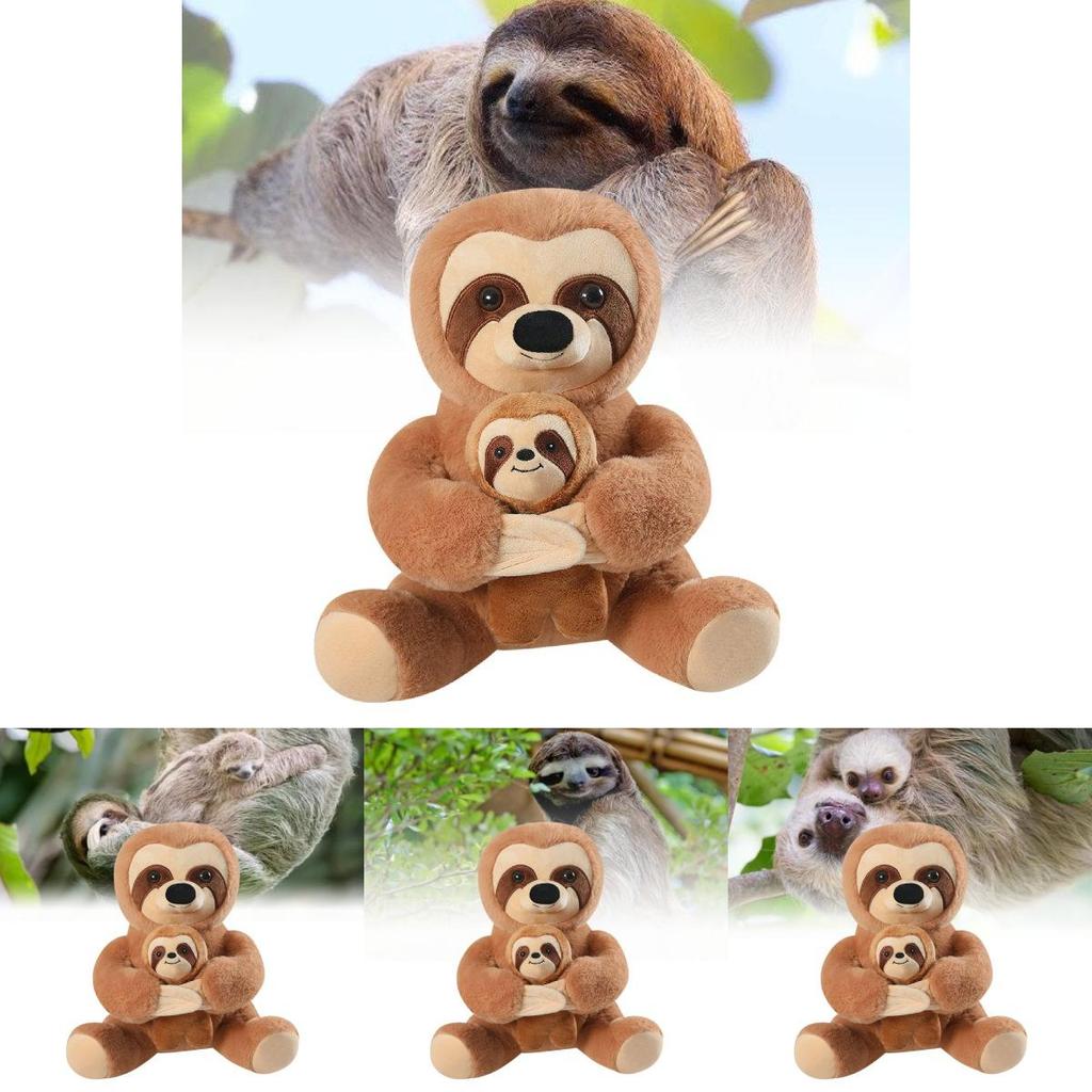 Cute Sloth Plush Toy Mother And Baby Soft Stuffed Animal Doll Kids Gift 20cm And 30cm