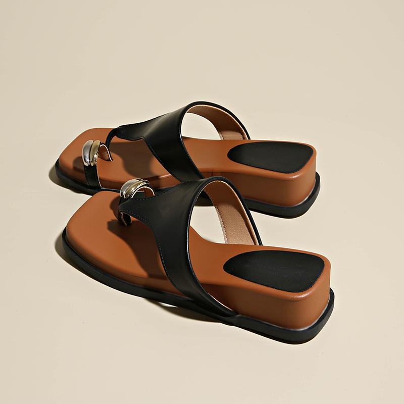 

Fashion CRLAYDK Fashion Womens Leopard Flip Flops Wedge Walking Ring Toe Summer Beach Slippers Indoor Outdoor Travel Leather Slides 40