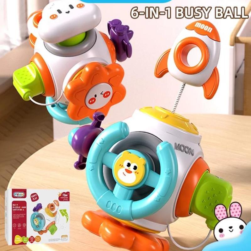 [J] 6 In 1 Busy Cube Baby Sensory Busy Ball Travel Toy Montessori Tactile Training Educational Toys