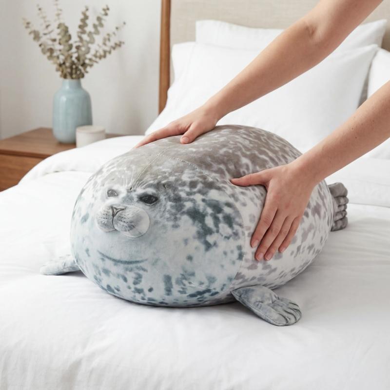 Soft Stuffed Animal Toy Chubby Blob Seal Plush Toy Adorable Room Decoration For Boys And Girls Gift For Children'S Birthdays